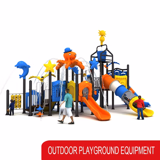 Large Amusement Park Water Park Games Children Plastic Slide Pirate Ship Play Ground Outdoor Playsets Corsairs Boat Playground Equipment for Kids
